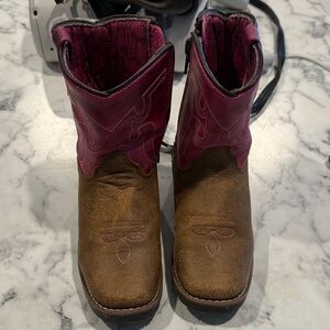 Shyanne Kids Boots - Brown and Pink